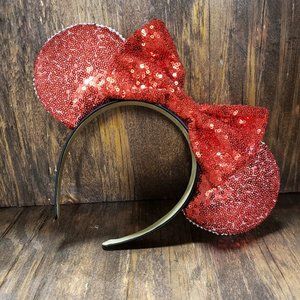 Red sequined mouse ears